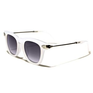 White Clear  Round Square Shape Fashion Sunglasses